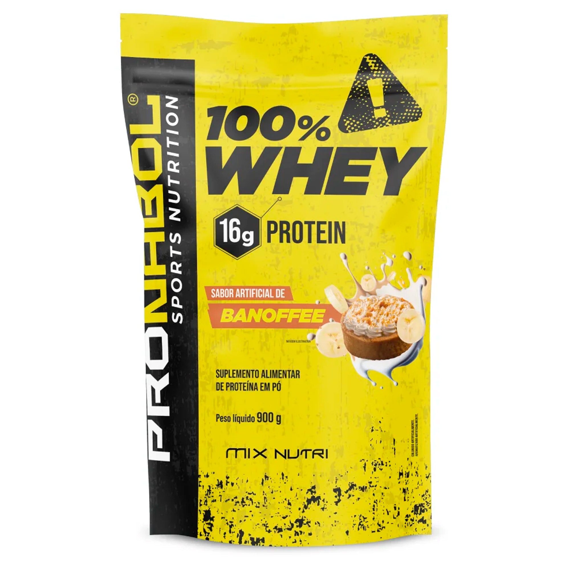 100% WHEY MORANGO 900g POUCH - PRONABOL