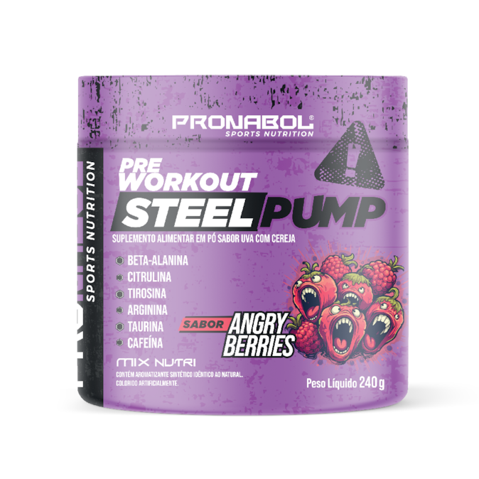 STEEL PUMP PRE-WORKOUT SABOR CRAZY MANGO 240G - PRONABOL