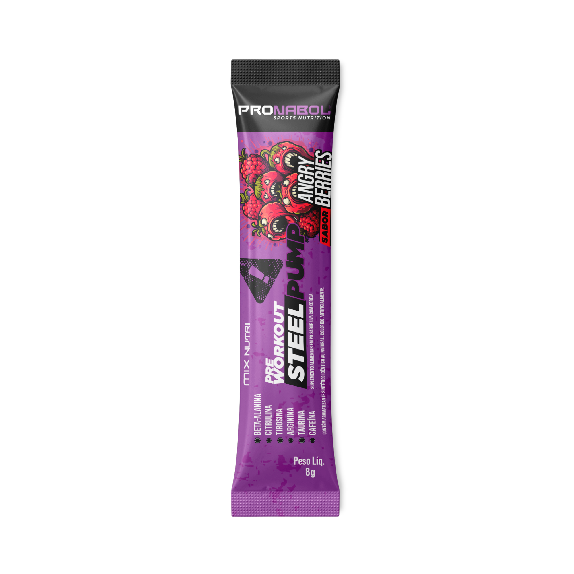 STEEL PUMP PRE-WORKOUT ANGRY BERRIES 15X8G - DISPLAY
